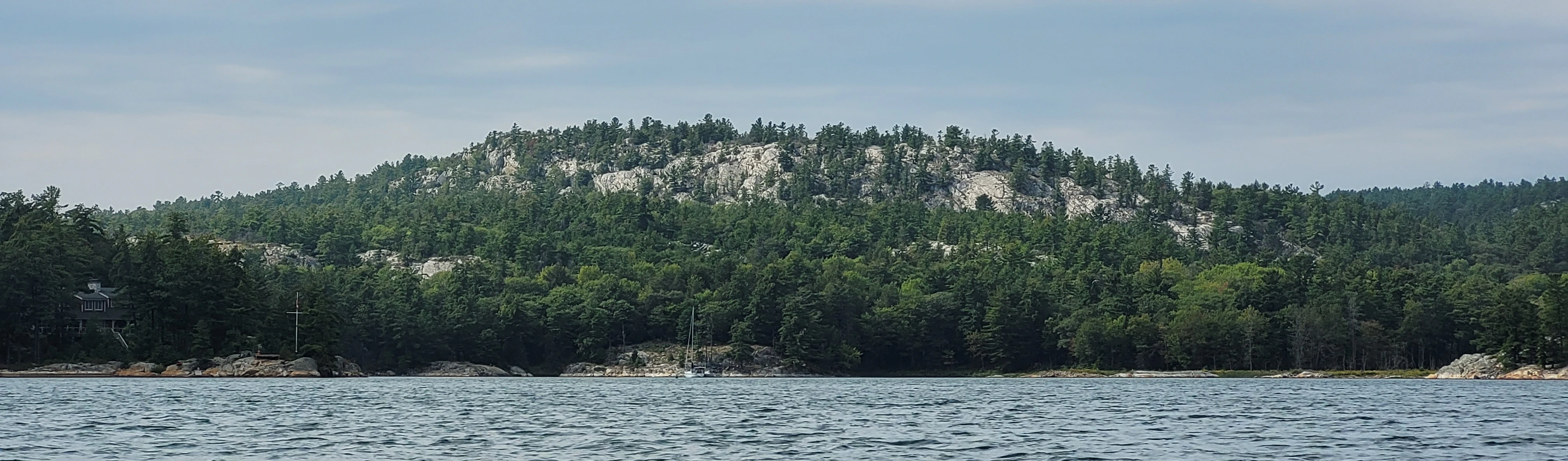 White quartzite La Cloche Mountain cliffs at Indian Head Cove in Killarney Ontario Canada